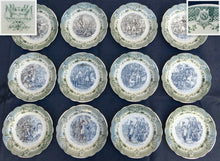 Load image into Gallery viewer, Vintage French 12pc Cabinet Plate Set Napoleon Military Theme Sarreguemines 7.5"