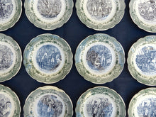 Load image into Gallery viewer, Vintage French 12pc Cabinet Plate Set Napoleon Military Theme Sarreguemines 7.5"