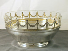 Load image into Gallery viewer, Antique French Fruit Bowl Dish Crystal & Sterling Silver 925 Corbeille Plat