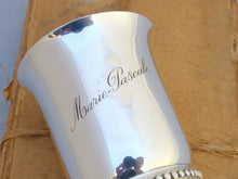 Load image into Gallery viewer, Antique French Sterling Silver Wine Julep Tumbler Timbale Pearls Chains RAVINET