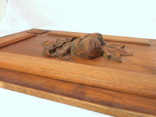 Load image into Gallery viewer, 23&quot; Antique French Carved Wood Panel Gothic PAIR Fruits Salvage + Ribbons Bow
