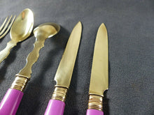 Load image into Gallery viewer, ART DECO French Dessert Set 36 pieces Bakelite Gilded Metal Table BOX 1930