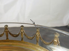 Load image into Gallery viewer, Antique French Fruit Bowl Dish Crystal & Sterling Silver 925 Corbeille Plat