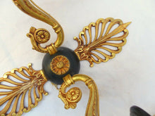 Load image into Gallery viewer, Antique PAIR French Empire Wall Light Sconce 2 Lights Swan Gilded Bronze 1900