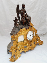 Load image into Gallery viewer, 16" Gorgeous Antique French Spelter Gilded Bronze Clock 19TH Paris Rococo Angel