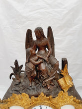Load image into Gallery viewer, 16" Gorgeous Antique French Spelter Gilded Bronze Clock 19TH Paris Rococo Angel