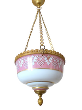 Load image into Gallery viewer, Gorgeous French Church Bronze Porcelaine Chandelier Religious 19TH Rare Ceiling