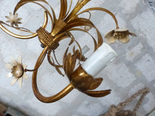 Load image into Gallery viewer, Nice Gilded Enameled Flower Chandelier Ceiling 70' Regency Mid Century HANS KOGL