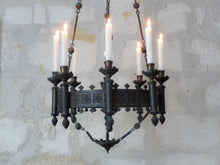 Load image into Gallery viewer, Antique French Sanctuary Church Crown Gothic Chandelier Ceiling Religious Gothic
