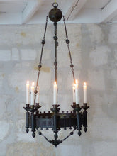 Load image into Gallery viewer, Antique French Sanctuary Church Crown Gothic Chandelier Ceiling Religious Gothic
