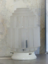 Load image into Gallery viewer, Gorgeous Antique French Skyscraper ART DECO Lamp or Ceiling- Molded Glass
