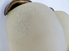 Load image into Gallery viewer, Vintage RARE Pair Wall Lights Space Age Spotted Glass & Bronze Lamp 1970