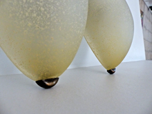 Load image into Gallery viewer, Vintage RARE Pair Wall Lights Space Age Spotted Glass & Bronze Lamp 1970