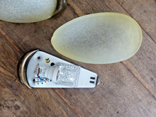 Load image into Gallery viewer, Vintage RARE Pair Wall Lights Space Age Spotted Glass & Bronze Lamp 1970