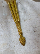 Load image into Gallery viewer, Antique PAIR French Empire Wall Light Sconce 2 Lights Torch Gilded Bronze 1950