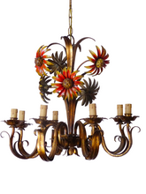 Load image into Gallery viewer, OMG Large Chandelier Ceiling 70's Sunflower Hollywood Regency Mid Century KOGL