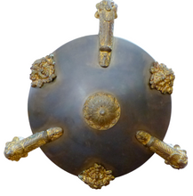 Load image into Gallery viewer, Antique French 3 Arms Ormolu Bronze Brass Tole Chandelier Ceiling Empire 1900