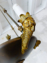 Load image into Gallery viewer, Antique French 3 Arms Ormolu Bronze Brass Tole Chandelier Ceiling Empire 1900