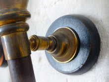 Load image into Gallery viewer, Antique Empire Style French Pair Brass Torch Wall Lights sconce Glass Lamp 1930