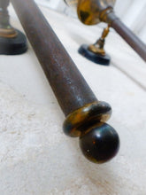 Load image into Gallery viewer, Antique Empire Style French Pair Brass Torch Wall Lights sconce Glass Lamp 1930