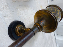 Load image into Gallery viewer, Antique Empire Style French Pair Brass Torch Wall Lights sconce Glass Lamp 1930