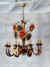 Load image into Gallery viewer, OMG Large Chandelier Ceiling 70's Sunflower Hollywood Regency Mid Century KOGL