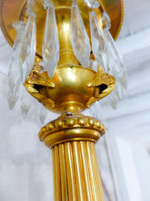 Load image into Gallery viewer, 19TH Antique French 4 Arms Ormolu Bronze Chandelier with Rams Crystal Ceiling