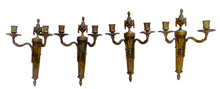 Load image into Gallery viewer, Gorgeous Set 4x Antique Gilded Bronze Wall light Sconce 1920 RAM theme Louis XVI