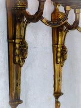 Load image into Gallery viewer, Gorgeous Set 4x Antique Gilded Bronze Wall light Sconce 1920 RAM theme Louis XVI