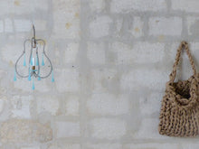 Load image into Gallery viewer, Vintage Little Chandelier Aqua Blue Opaline Drops Cup Beads 1960 MURANO RARE