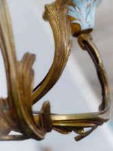 Load image into Gallery viewer, SEVRES French Mid-Century Bronze 9 Fires Chandelier Gilded Porcelain - Louis XV