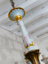 Load image into Gallery viewer, SEVRES French Mid-Century Bronze 9 Fires Chandelier Gilded Porcelain - Louis XV