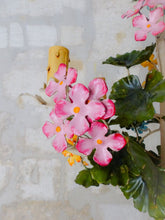 Load image into Gallery viewer, Charming Florentine Chandelier Enameled Metal Tole Flowers 50's Italian Ceiling