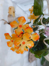 Load image into Gallery viewer, Charming Florentine Chandelier Enameled Metal Tole Flowers 50's Italian Ceiling