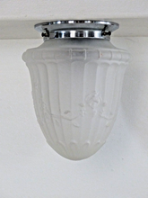Load image into Gallery viewer, Gorgeous Vintage French ART DECO Lamp or Ceiling- Frosted white Glass 1950