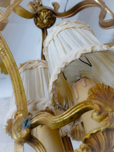 Load image into Gallery viewer, Gorgeous Vintage French Hall Lantern Chandelier Ceiling Gilded Bronze Shades 3🔥