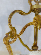 Load image into Gallery viewer, Gorgeous Vintage French Hall Lantern Chandelier Ceiling Gilded Bronze Shades 3🔥