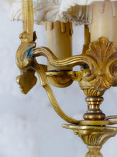 Load image into Gallery viewer, Gorgeous Vintage French Hall Lantern Chandelier Ceiling Gilded Bronze Shades 3🔥