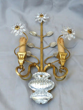 Load image into Gallery viewer, BANCI Large French Mid-Century Gilt Bronze Wall Light Sconce Chandelier Baguès
