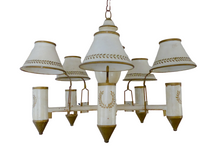 Load image into Gallery viewer, French Antique Chandelier Quinquet 5 Lights Painted Tole Empire 19TH Directoire