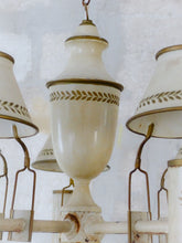Load image into Gallery viewer, French Antique Chandelier Quinquet 5 Lights Painted Tole Empire 19TH Directoire