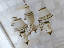 Load image into Gallery viewer, French Antique Chandelier Quinquet 5 Lights Painted Tole Empire 19TH Directoire