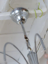 Load image into Gallery viewer, Vintage Waterfall Chandelier Pink Glass Drops 1970 MURANO Chrome VENINI Ceiling