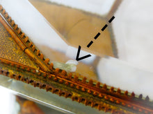 Load image into Gallery viewer, Antique Large French Jewelry Box Thick Beveled Glass Rare Theme 19TH Brass