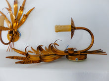 Load image into Gallery viewer, Pair of French Gilt Metal Ear of Wheat Sconces Inspired By Coco Chanel, Wired