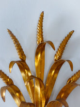 Load image into Gallery viewer, Pair of French Gilt Metal Ear of Wheat Sconces Inspired By Coco Chanel, Wired