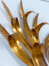 Load image into Gallery viewer, Pair of French Gilt Metal Ear of Wheat Sconces Inspired By Coco Chanel, Wired