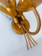 Load image into Gallery viewer, Pair of French Gilt Metal Ear of Wheat Sconces Inspired By Coco Chanel, Wired