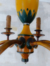 Load image into Gallery viewer, Gorgeous French Antique Chandelier 6 Lights Painted Tole Empire 19TH Directoire
