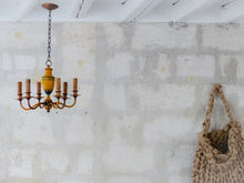 Load image into Gallery viewer, Gorgeous French Antique Chandelier 6 Lights Painted Tole Empire 19TH Directoire